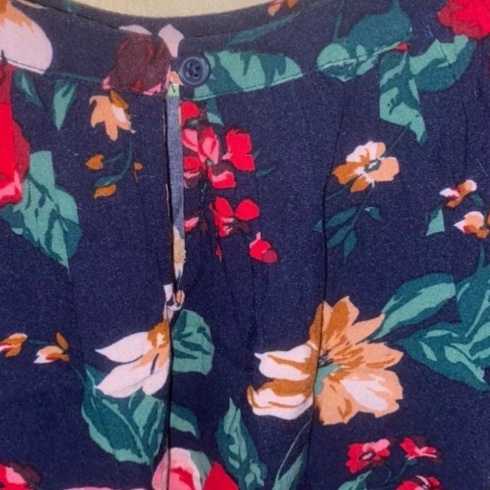 Old Navy Girls Floral Peplum Blouse Top Navy Size 5T